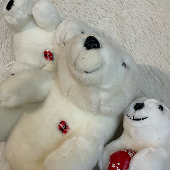 VTG 90s Coca Cola white polar bears stuffed animals - Picture 7 of 12